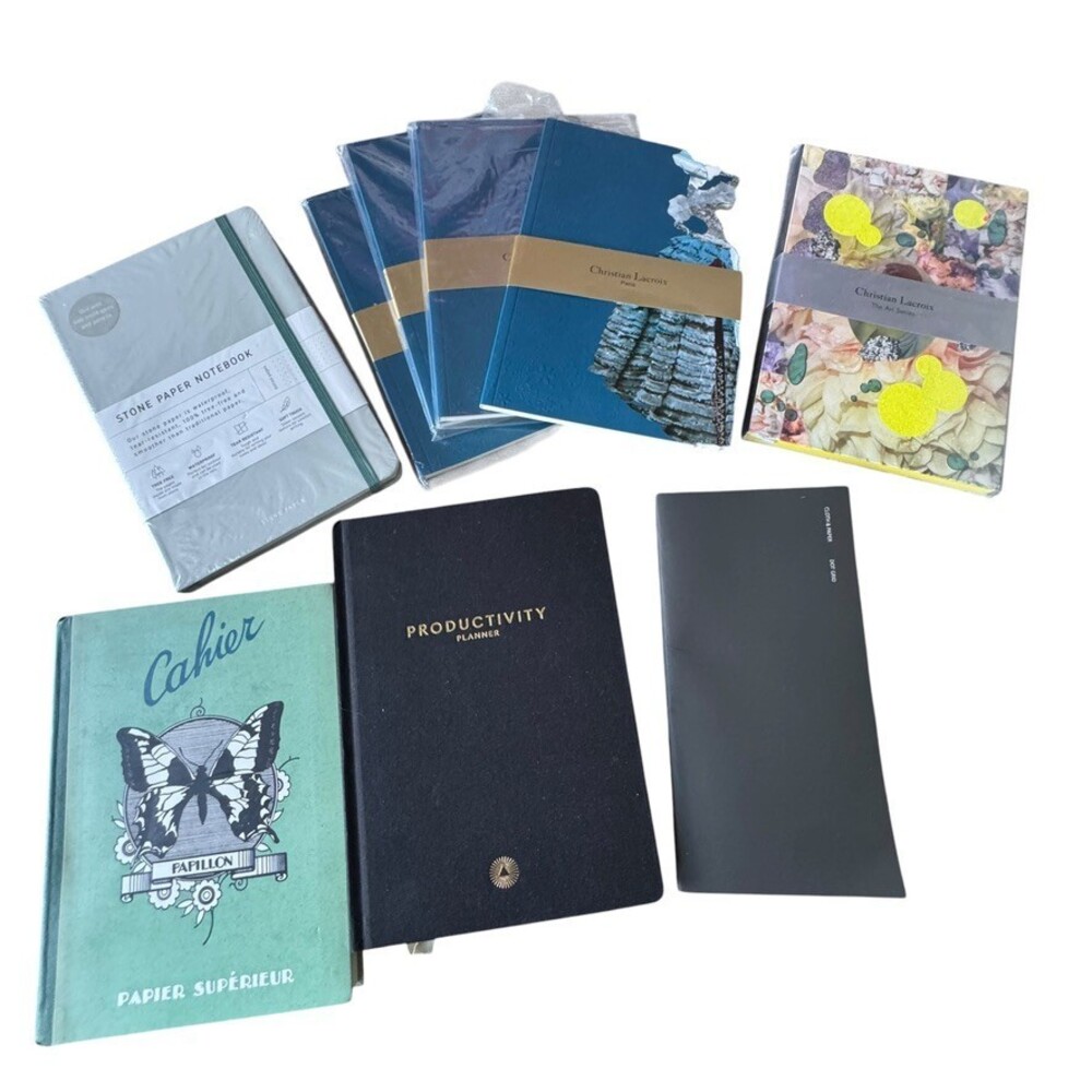 Lot 9 New Unused Journals Planners Christian Lacroix Productivity Stone Paper